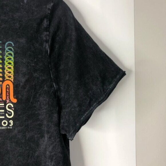 Harley Davidson Women Tee L Black Acid Wash Graphic Logo New Hampshire - Picture 5 of 9